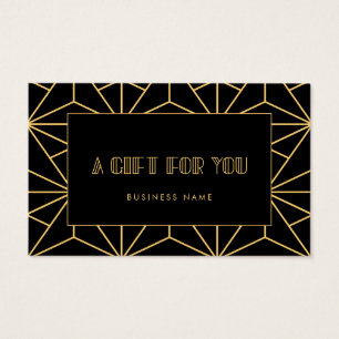 Certificado de regalo retro vintage art deco