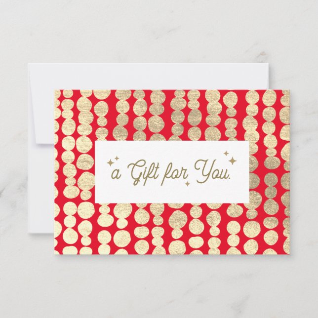 Certificado de regalo rojo de oro para navidades (Anverso)