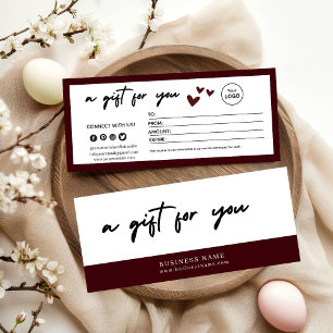 Certificado de regalo rojo elegante