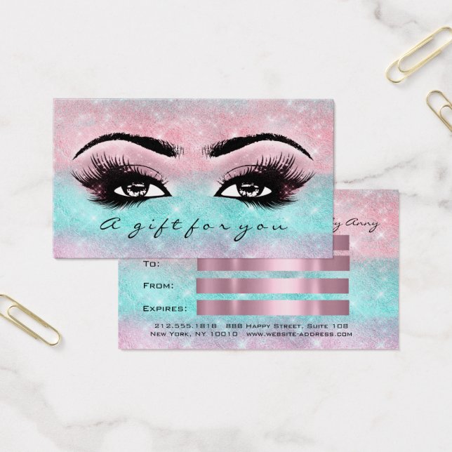 Certificado de regalo Rosa oceánico Ombre Lashes M (Oficina)