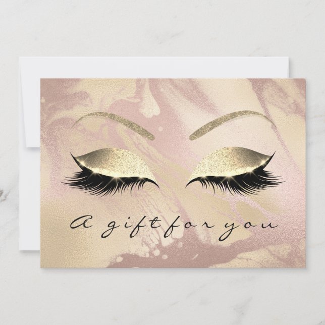 Certificado de regalo Rosa Rosa Rosa Oro Lash Bell (Anverso)