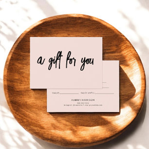 Certificado de regalo rosado Rubor de BrushScript 