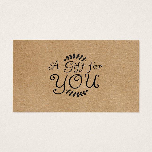 Certificado de regalo Rustic Kraft (Frente)