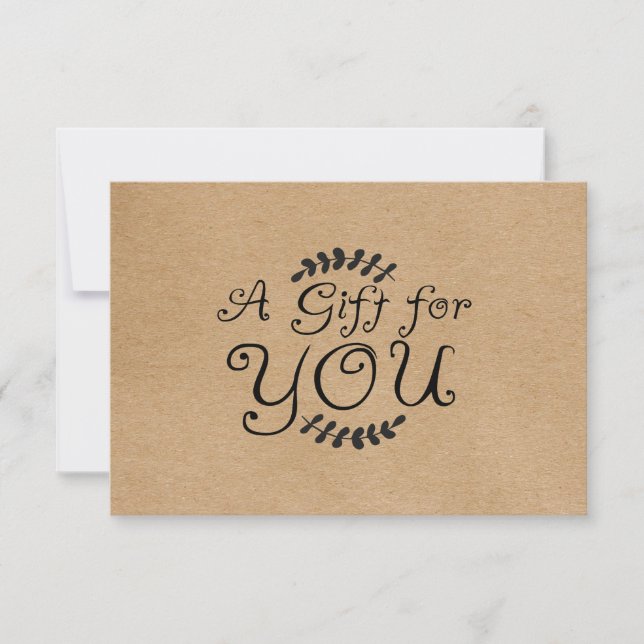 Certificado de regalo Rustic Kraft (Anverso)