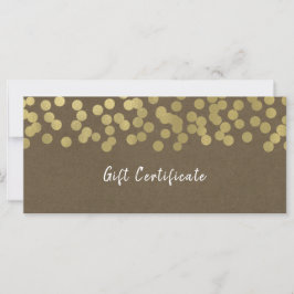Certificado de regalo rústico chic moderno dorado
