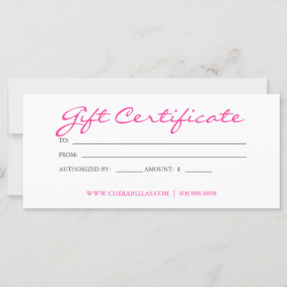 Certificado de regalo Salón de entrenamiento Mujer