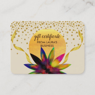 Certificado de regalo Salud de curación de yoga d