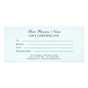 Certificado de regalo sencillo genérico Light Blue