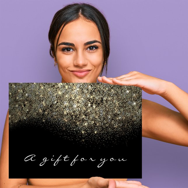 Certificado de regalo Sepia Purpurina de oro Lash  (Gift Certificate Sepia Gold Glitter Lash Beauty)