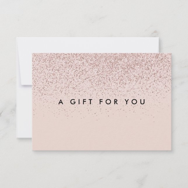 Certificado de regalo simple con brillo de oro ros (Anverso)