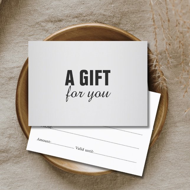 Certificado de Regalo Simple Elegante Negro Platea (Subido por el creador)