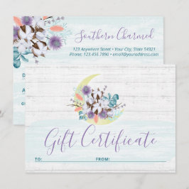 Certificado de regalo Tarjeta de luna de algodón f