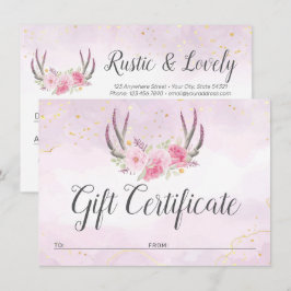 Certificado de regalo Tarjeta de Moda Rubor Pink G