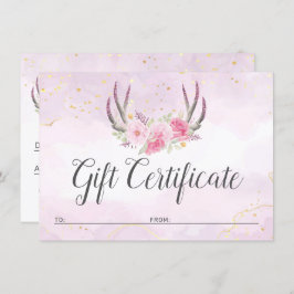 Certificado de regalo Tarjeta de Moda Rubor Pink G
