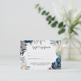 Certificado de regalo temático de invierno