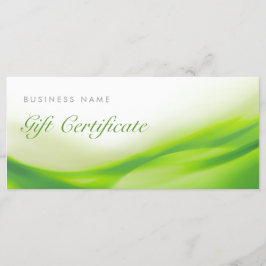 Certificado de tarjeta de regalo de ola verde
