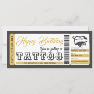 Certificado de Tatuaje Tarjeta de Regalo de Cumple