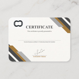 Certificado del Kit de Marca de CC Productions