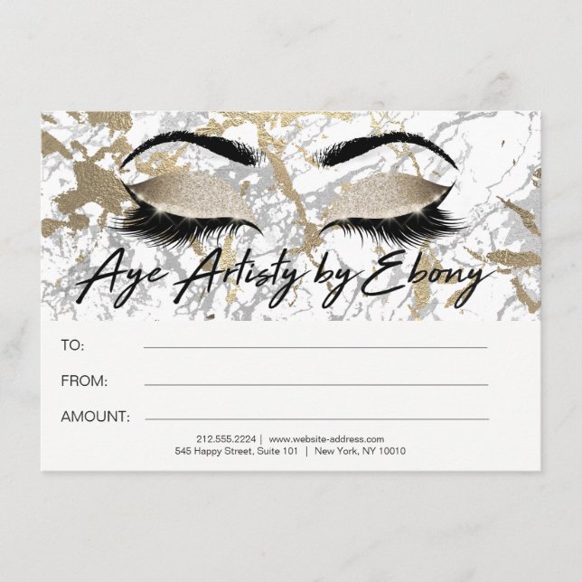 Certificado Ebony de belleza de maquillaje de márm (Anverso)