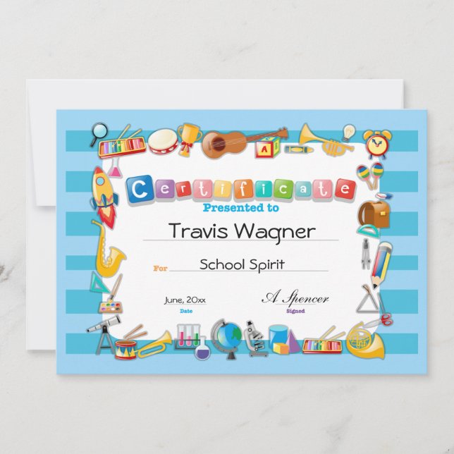 Certificado escolar (Anverso)