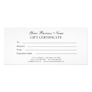 Certificado genérico de regalo sencillo clásico