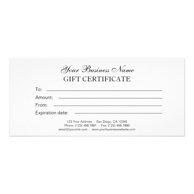 Certificado genérico de regalo sencillo clásico (Frente)