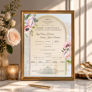 Certificado Islámico de Nikah Tarjeta Madinah Bl