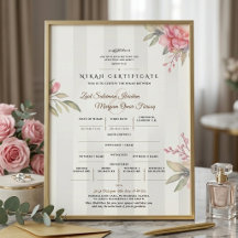 Certificado Islámico de Nikah | Tarjeta Plana Peon