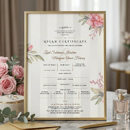 Certificado Islámico de Nikah | Tarjeta Plana Peon