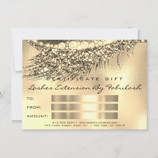 Certificado Lux de maquillaje de latigazos Regalo  (Anverso)