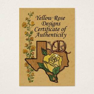 Certificado metalizado de autenticidad de joyería 