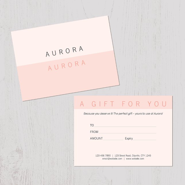 Certificado minimalista de regalo rosa de dos tono (Subido por el creador)