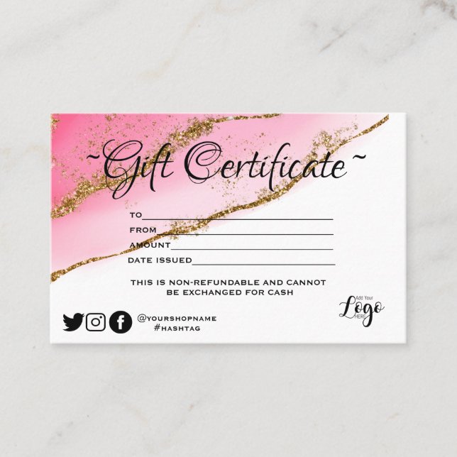 Certificado minimalista moderno de regalo purpurin (Anverso)