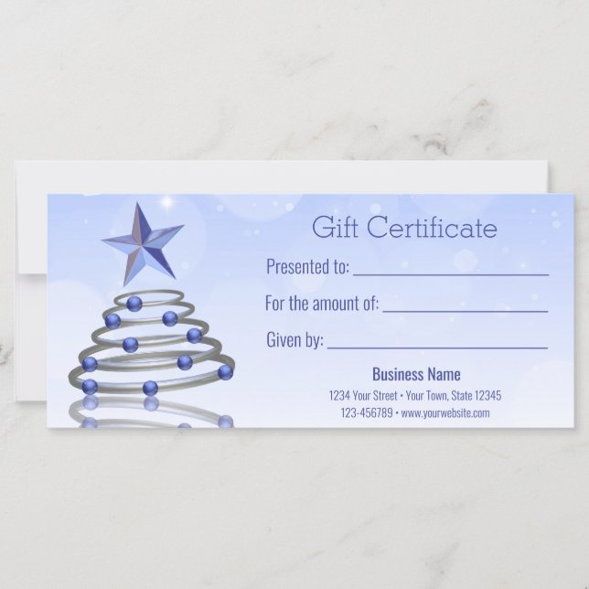 Certificado moderno de regalo de árbol de Navidad  (Anverso)