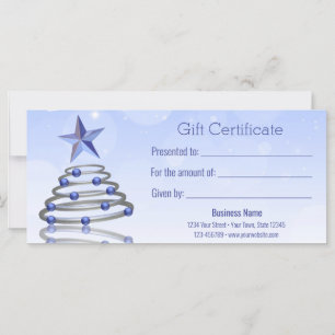 Certificado moderno de regalo de árbol de Navidad