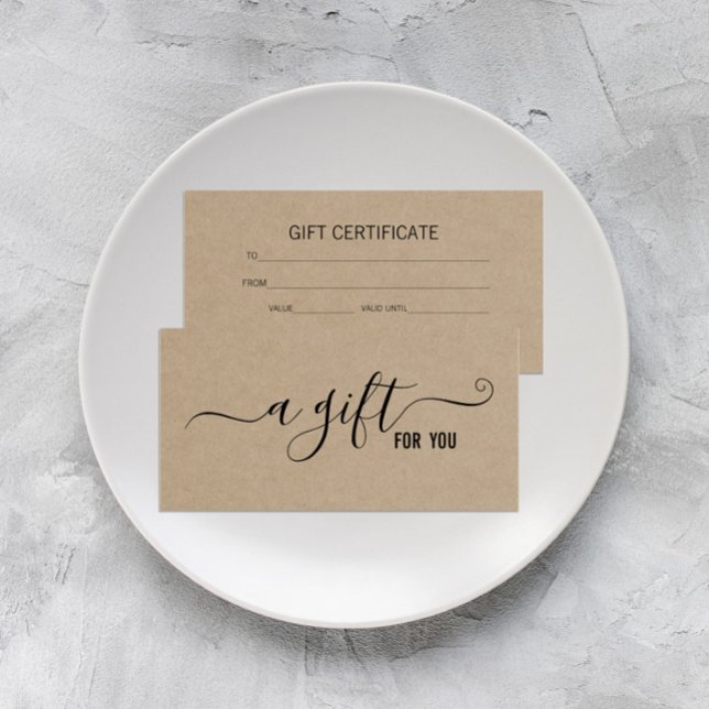 Certificado moderno de regalo de negocios de Kraft (Subido por el creador)