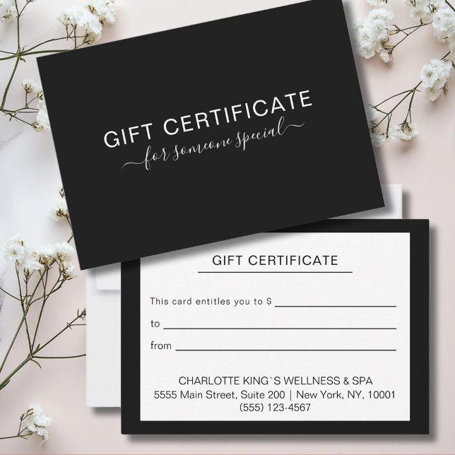 Certificado moderno de regalo para empresas negras (Subido por el creador)