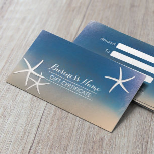 Certificado Nautical Ocean Blue Starfish