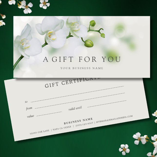 Certificado Orquídea de Regalo Comercial (Floral Business Gift Certificate)