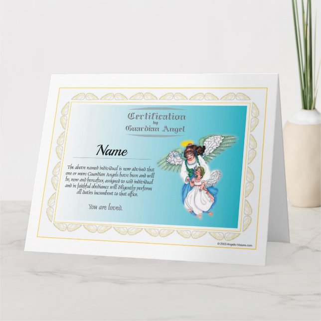 Certificado personalizado por tarjeta de felicitac (Anverso)