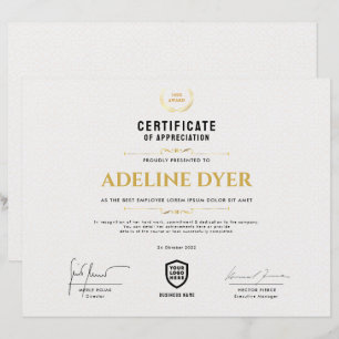 Certificado Plantilla de Premio a los Logotipos