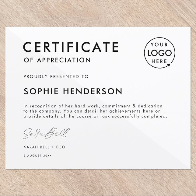 Certificado | Plantilla de Premio a los Logotipos  (Subido por el creador)