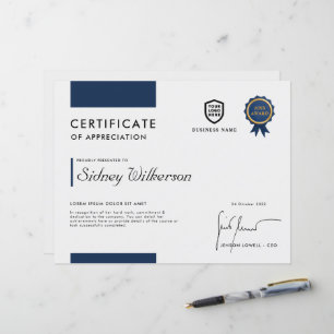 Certificado Plantilla de Premio a los Logotipos