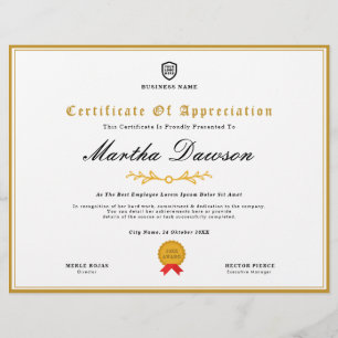 Certificado Plantilla de Premio a los Logotipos