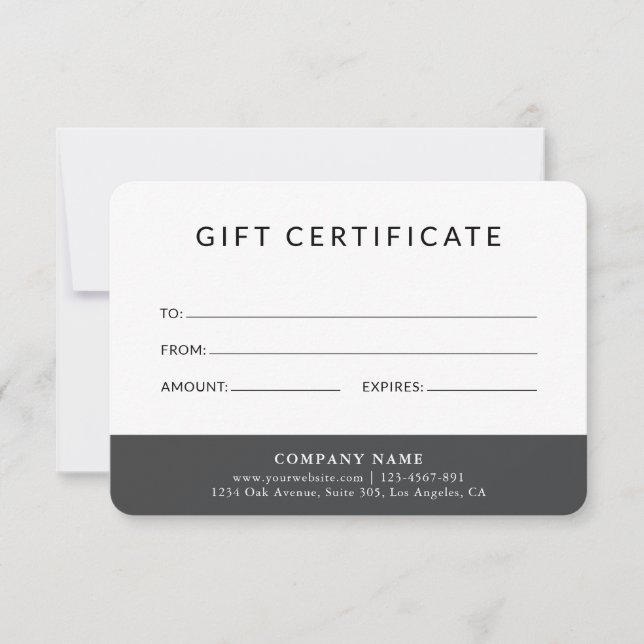 Certificado profesional moderno de regalo para emp (Anverso)