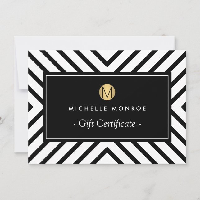 Certificado Retro Mod Gold Monogram Gift (Anverso)