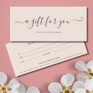Certificado Rubor Pink Business Gift Simple