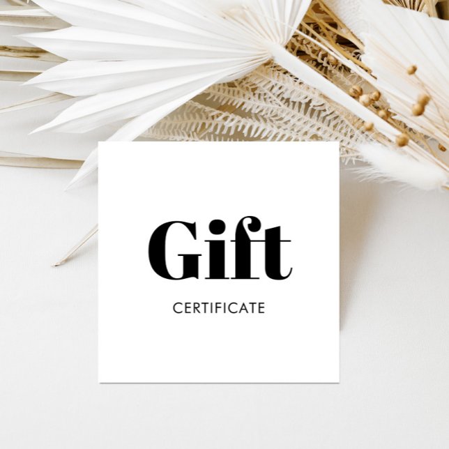 Certificado simple de cupón de regalo blanco negro (Subido por el creador)