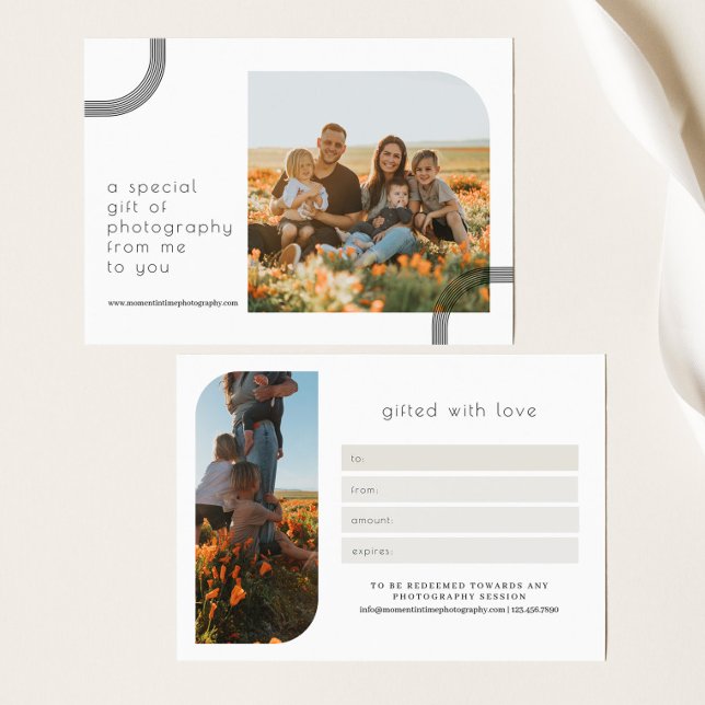 Certificado simple de regalo de fotografía Minimal (Subido por el creador)