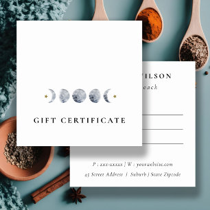 Certificado simple de regalo de la fase lunar cele